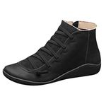 lightning deals of the day today sale Boots for Women Wide Fit Walking Shoes Fahion Orthopedic Shoes High Top Leather Shoes Soft Sole Wedge Boots Comfort Arch Support Running Shoes