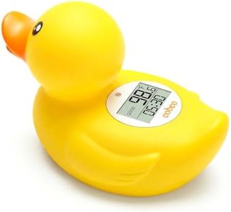 Baby Bath Thermometer with Smart Temperature Alert, Accurate Digital Water Thermometer, Adjustable High Temp Alert for Newborns, Floating Duck Toy with Timer, LED & Sound Alarm, BPA-Free, Waterproof