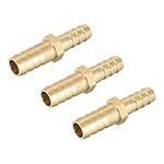 sourcing map Straight Brass Barb Fitting Reducer, Fit Hose ID 10mm to 8mm 3pcs