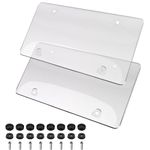 High Wave License Plate Covers in a Pack of 2 (with Bolts) – with Rust Proof, Resist Shock & Weather Resistance - License Plate Frame for Protection (Clear)