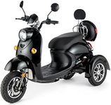 VELECO Retro Style Electric Mobility Scooter 3 Wheeled 650W ZT63 3 Colors (Black)
