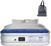 Luxchoice Queen Air bed with Built-in Electric Pump Inflatable Mattress Blow Up Bed in 3 Mins Fast Self-Inflation/Deflation Guest Air Mattress for Camping Home Moving Travel
