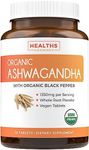 USDA Organic Ashwagandha (Vegetarian Tablets) 1350mg Ashwaganda Root Powder Per Serve with Black Pepper - Natural Adrenal Support, Cortisol & Thyroid Support, Immune Support (No Pills or Capsules)