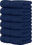 Utopia Towels 6 Piece Premium Hand Towels Set, (16 x 28 inches) 100% Ring Spun Cotton, Lightweight and Highly Absorbent Towels for Bathroom, Travel, Camp, Hotel, and Spa (Navy)