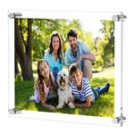 NIUBEE 11x14 Clear Acrylic Wall Mount Floating Frameless Picture Frame for Degree Certificate Photo Frames-Double Panel(Full Frame is 13x16 inch)