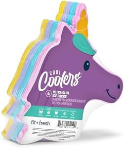 Cool Coolers Kids Lunch Box Ice Packs, Slim Ice Packs for Lunch Bags, Lunch Ice Packs Reusable-Multicolored 4 Pack (Unicorn)