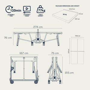 Cornilleau 600X Outdoor Table Tennis – Blue Weatherproof Ping Pong Table