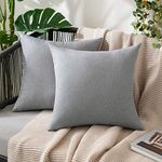 MIULEE Outdoor Waterproof Cushion Covers 18x18 Inches for Garden Furniture Water Resistant Pillow Covers Outside Scatter Cushions for Patio Couch Sofa Linen Balcony Set of 2, 45x45cm Smokey