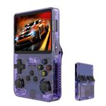 WBD X-Ninja R36S Retro 64GB Transparent Black Video Game Console Mini Handheld Gameboy Built in 15000+ Classic Games + PSP Games