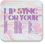 Hippowarehouse Lip sync for your life pack of 2 coasters gloss finish durable backing 9cm x 9cm