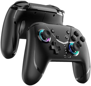 Switch Controller, Wireless Pro Controller for Switch/Lite/OLED/iPhone/Mac/iPad/iOS/Android/Phone/PC/Steam/TV,Bluetooth controllers with Programming/ 4 Vibration / 3 Turbo Modes/6-Axis/Motion/RGB