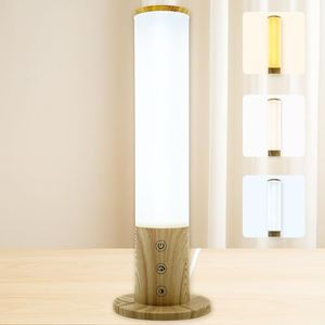360° SAD Lamp, UV-Free 10000 LUX Light Therapy Lamp with 3 Color Temperatures & 5 Brightness Levels, Plug-in Design, Touch Control & Wood-Grain Base Sunlight Lamp for Seasonal Affective, Home & Office
