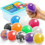 ZaxiDeel 12 Pack Sensory Stress Ball - Alleviate Tension, Anxiety and Improve Focus - Colorful Fidget toy for Kids and Adults with ADHD, Autism