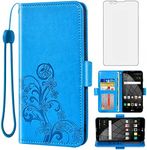 Asuwish Compatible with LG Stylo 2 2+/Stylus 2 Plus/Stylo2 V 2V Verizon Wallet Case and Screen Protector Flip Purse Accessories Wrist Strap Credit Card Holder Cell Phone Cover for G LS775 VS835 Blue