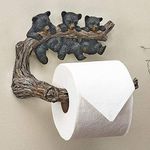 Black Forest Décor - Bear Necessities Toilet Paper Holder for Home, Cabin, Lodge, Bathroom - Vintage Rustic Wall Décor - Wood Resin