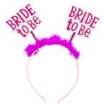 CHEERYMAGIC Bride to Be Headband, Bride Tiara, Hen Party Headband Rose Pink Hen do Crown for Wedding Bride Shower Hair Accessories Bachelorette Party Wedding Gift A9MHXNF