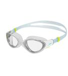 Speedo Women's Biofuse 2.0 Swimming Goggles | Female Design | Patented Adjust Mechanism | Anti-Fog | Anti-Leak | Comfort Fit , Clear/White/Marine Blue/Clear, One Size