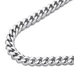 FindChic 18'' Mens Chain Necklace Stainless Steel Cuban Curb Link Thick 7MM Link Chains for Men Boys Hip Hop Jewelry