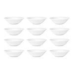 Olympia Athena Small Breakfast Bowls Set 153 mm/6 inch - 360 ml/12.75 oz (Pack of 12), White Vitrified Porcelain, Oatmeal Dishes, Microwave / Dishwasher Safe, Restaurant Café & Home Use, CC213