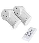 Wireless Remote Control Sockets, Vlio Home Programmable Electrical Outlet Switch Plug for Lights, Power Strips, Household Appliances, up to 30m/100ft Operating Range, 2 Pack