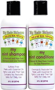 My Hair Helpers Anti-Lice Shampoo and Conditioner for Kids, Peppermint Essential Oil, Daily Defense, Works on 1-2 Children, 8 Ounces Each