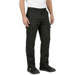 Lee Cooper Men's Cargo Trousers with Multi Pocket Easy Care Safety Workwear Pants Durable Heavy-Duty Work Trouser Regular Fit Button & Zip Closure Pant for Men Casual Wear (Black, 36W / 29L)