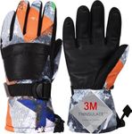 Pnosnesy Ski Gloves, Warmest Waterproof and Breathable Snow Gloves for Cold Weather, Fits Both Men & Women,for Parent Child Outdoor