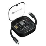 Portronics Snapcase 2 60W Multifunctional Fast Charging Data Cable Kit With Retractable Cable, Conversion Set USB A & Type C to Male Micro/Lightning,Sim Storage,Sim Eject Pin