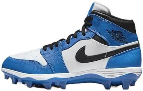NIKE Jordan 1 Mid TD Men's Football Cleat (FJ6805-104, White/Royal/Black) Size 10.5