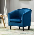 Mcc@Home Velevt Fabric Tub Chair Armchair club Chair for Dining Living Room & Cafe (Blue)