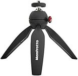 Manfrotto MTPIXIMII-B, PIXI Mini Tripod with Handgrip for Compact System Cameras, Made in Italy, for DSLR, Mirrorless, Video, Compact Size, Technopolymer and Aluminium, Black