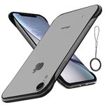 Pikkme Back Cover | Hybrid Frameless | Full Camera Protection | Raised Edges | Frosted Matte Translucent Bumper Case for iPhone XR (Black)