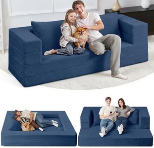 Cansunna Giant Human Dog Bed, 3-in-1 Human Sized Dog Bed with Washable Faux Fur Cover, Foldable Large Human Pet Bed with Pillow in Bedroom, Living Room