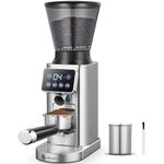 AMZCHEF Coffee Grinder Electric, Coffee Bean Grinder Electric for Home Use with 24 Precise Grind Setting, LED Control Panel, Detachable Portafilter Holder, Anti-static Burr Coffee Grinder for Espresso