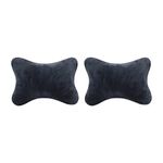 KAIGOTOQIGO 2 Pack Car Neck Pillow, Soft Auto Travel Neck Pillow Warm Flannel Neck Support 11.6x7.9 Inches Car Headrest for Driving, Home, Office Seat (Black)