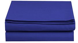 Elegant Comfort Flat Sheet Wrinkle-Free Egyptian Quality 1-Piece Flat Sheet, California King Size, Royal Blue