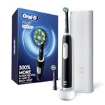 Oral-B Pro Limited Electric Toothbrush, Black, Rechargeable Power Toothbrush with 2 Brush Heads and Travel Case
