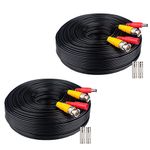 WildHD 2x200ft BNC Cable All-in-One Siamese Video and Power Security Camera Cable Extension Wire Cord with 2 Female Connetors for All HD CCTV DVR Surveillance System (200ft 2pack Cable, Black)