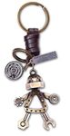 AuPra Robot KeyRing Gift Girl & Boy Leather KeyChain Home Car Door Keys Holder Women & Men Funny Present