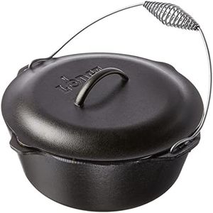 Lodge L10DO3 Cast Iron Dutch Oven with Iron Cover, Pre-Seasoned, 7-Quart,Black