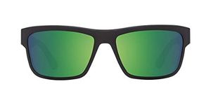 Spy Optic Frazier Wrap Polarized Sunglasses, Soft Matte Black/Hd Plus Bronze Polar/Green Spectra Mirror, One Size