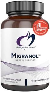 Designs for Health Migranol - Feverfew Supplement with Magnesium Malate, Curcumin (Turmeric) Extract, Rosemary + B2 Riboflavin - Non-GMO + Gluten Free (90 Capsules)