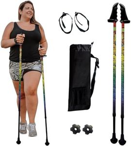 York Nordic Big and Tall Motivator Walking Poles for Balance and Rehab - 2 Pieces - Strong Push Button Locks, Detachable Rubber Feet, Travel Bag - for Heights 4' up to 7' feet and Weights up to 500lbs