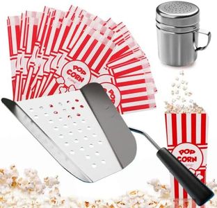 Poppy's Ultimate Popcorn Machine Supplies Bundle - Kernel Sifting Speed Scoop, Seasoning Dredge, 1-Ounce Popcorn Bags (100 Count) - Ideal Popcorn Supplies for Popcorn Machine, Commercial & Home Use