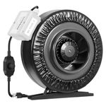 VIVOSUN Z6 6 Inch Inline Duct Fan, 440 CFM Ventilation Fan with Variable Speed Controller for Grow Tent, Indoor Garden Ventilation, Black