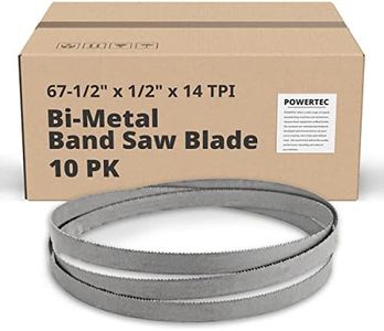 POWERTEC 13360-P10 67-1/2" x 1/2" x 14 TPI Bi-Metal Band Saw Blade, for Rikon 10" Band Saw, 10PK