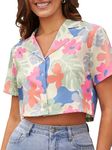 MATMA FASHION Women's Printed Rayon Shirt Top for Women | Western Shirt for Women Stylish Latest | Office Wear Crop Top Blouse(TO-03)