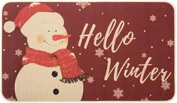 GRANNY SAYS Christmas Door Mats Outside, Outdoor Christmas Mats for Front Door, Washable Christmas Welcome Mat with Non-Slip Rubber Back, 17"x29" Snowman Decor Winter Door Mat for Indoor Entrance