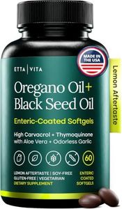 Oil of Oregano with Black Seed Oil, Enteric Coated Vegan Softgels, No Burps