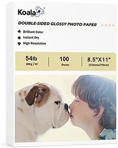 Koala Double Sided Inkjet Glossy Photo Paper 8.5X11 Inches Thick 54lb 100 Sheets Picture Paper for Inkjet Printer Dye Ink for Calendar Menu Printing 200gsm